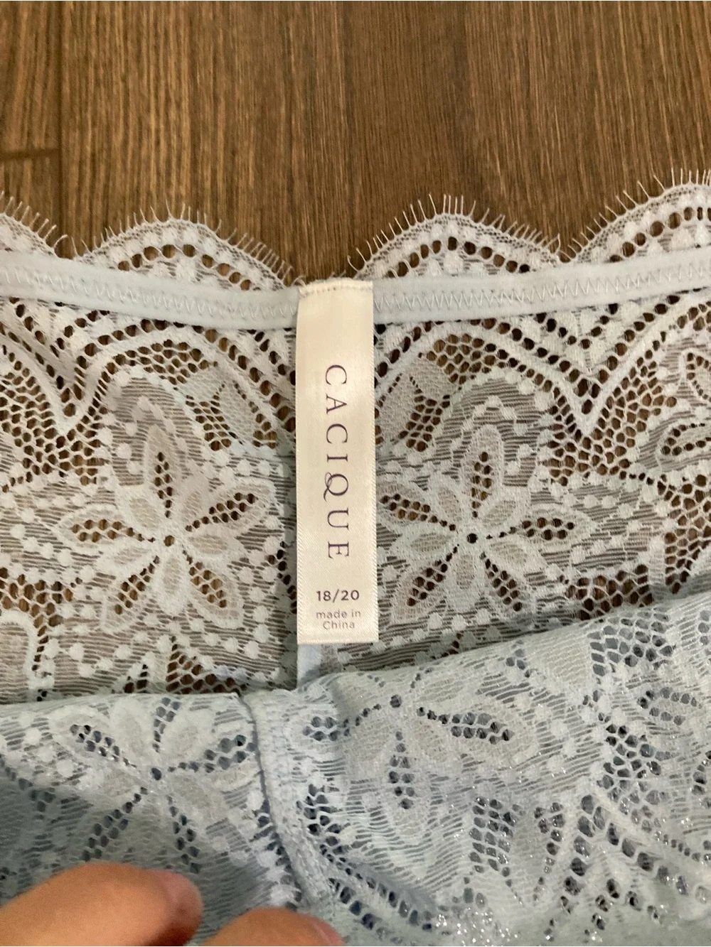 Cacique Boost Balconette Bra Light Blue Lace With Pantie Set Size 42F 18/20